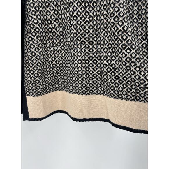 J. Jill Sweater Womens Large Black Beige Pullover Mock Neck Cotton Blend Slit - Picture 2 of 14